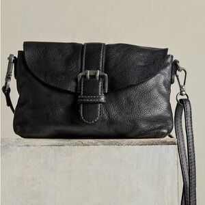 Free People Black Leather Clutch